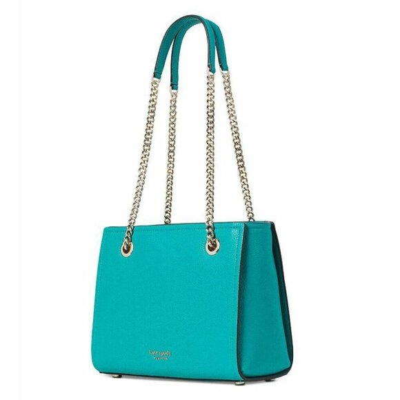 Kate Spade Amelia Medium Shoulder Bag Blue Pebbled Leather Chain Strap Tote - Picture 12 of 12